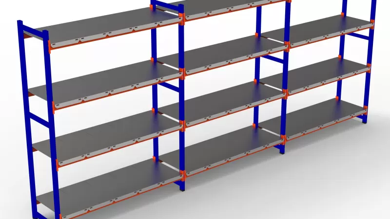 3’Lü Depo Rafı. 4 Katlı150-300 Kg Taşıma Kapasiteli H. Rack