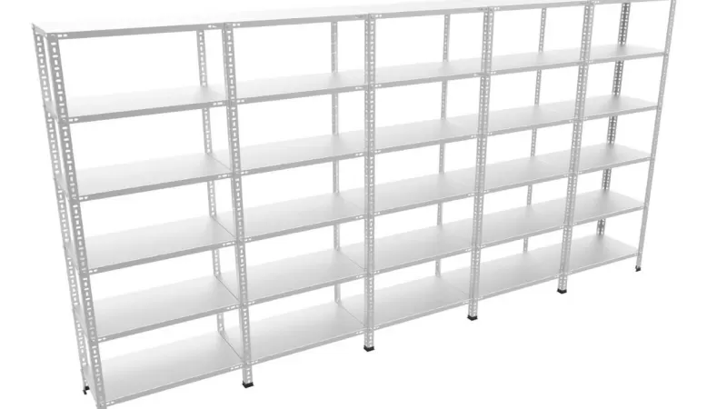 5’Li Bitişik 6 Katlı  Galvaniz Çelik Raf. Dosya, Depo Raf